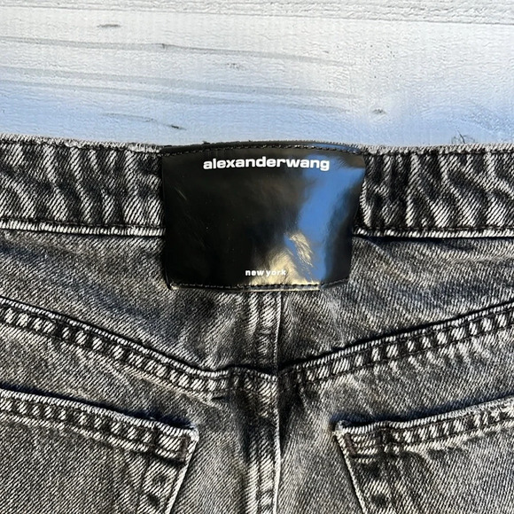 Alexander Wang Faded Black Bite High Rise Cut Off Shorts 24 - Picture 7 of 7